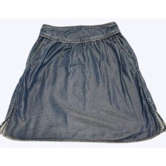 Zara Denim Women's Skirt Blue A Line Pull On Mini Pockets Western Size Medium - Picture 1 of 7
